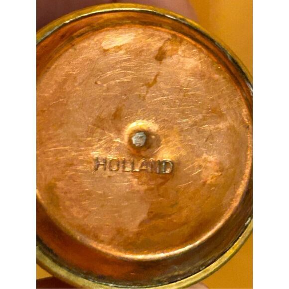 ANTIQUE HANDMADE SOLDERED MINI COPPER BRASS KETTLE 2.25" HOLLAND - Picture 7 of 7